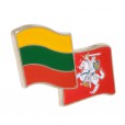 Metalinis ženkliukas su Lietuvos vėliava ir istorine vėliava